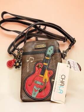Chala Guitar Cellphone Convertible Crossbody Handbag Purse